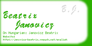 beatrix janovicz business card